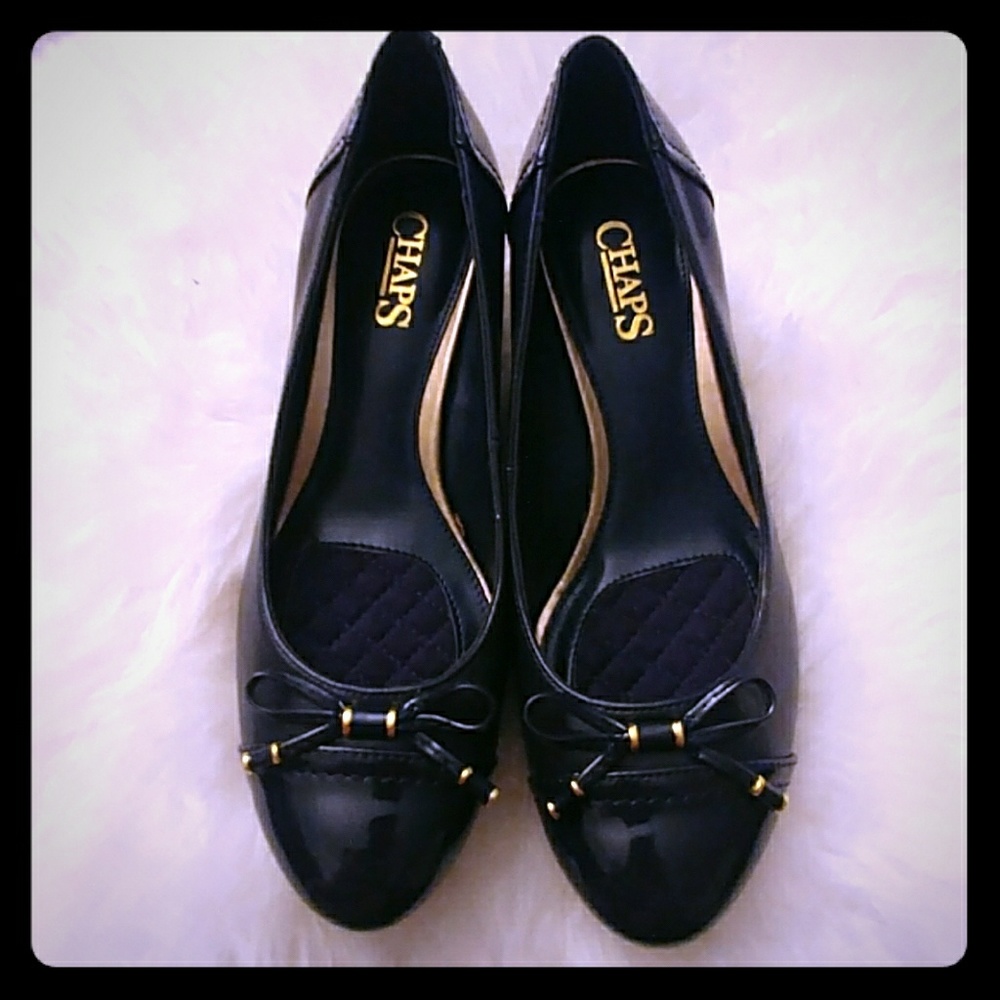 Women's Chaps Navy Tamryn low wedge shoe size 6.5